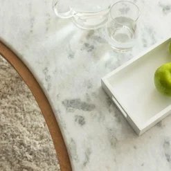 Table basse en bois de manguier et marbre Adler