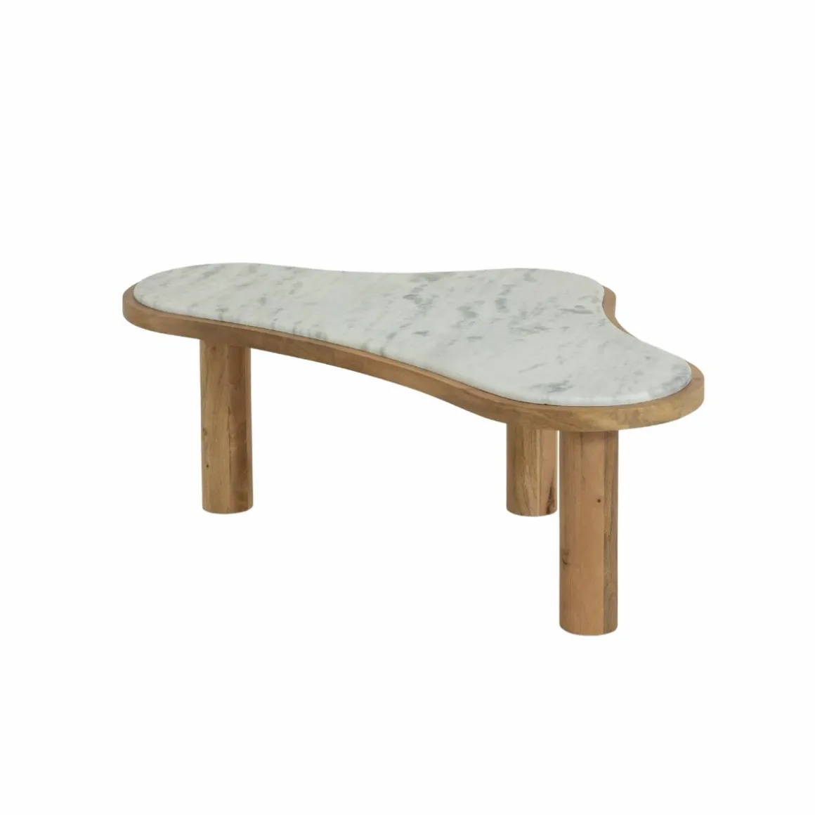 Table basse en bois de manguier et marbre Adler
