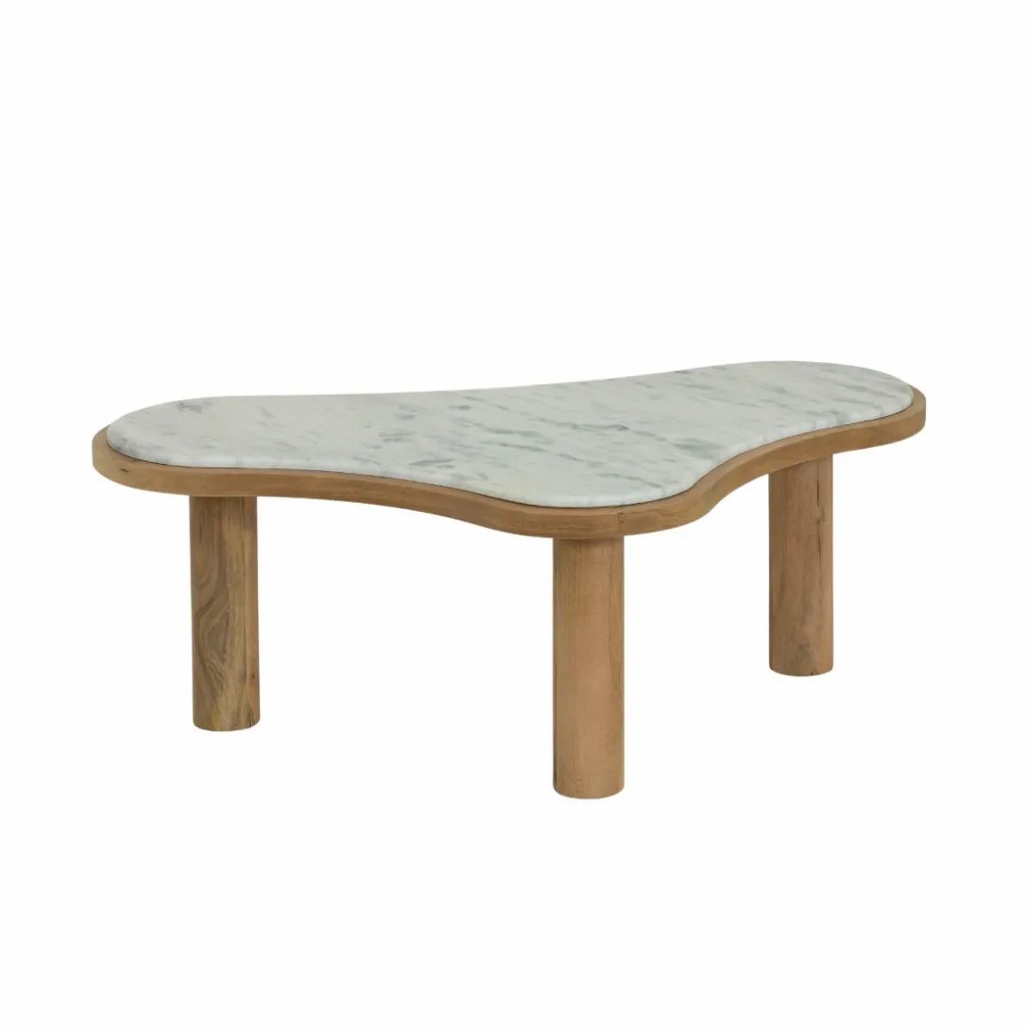 Table basse en bois de manguier et marbre Adler