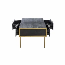 Table basse en bois de manguier et métal doré Ange