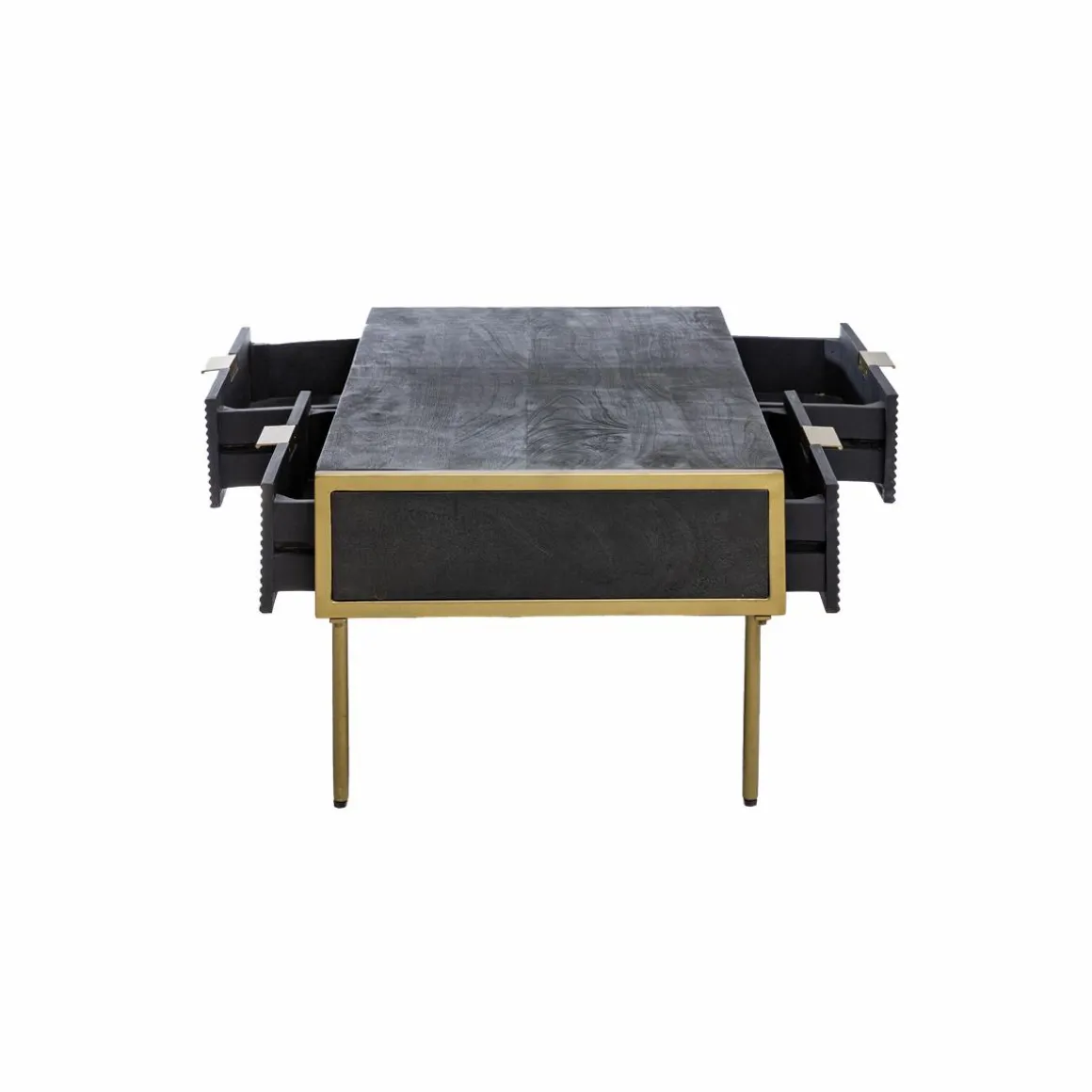 Table basse en bois de manguier et métal doré Ange