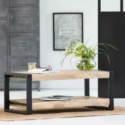 Table basse en bois de manguier 100 cm New-York