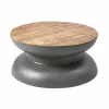 Table basse en bois de manguier et métal gris Yoyo