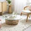 Table basse en bois de manguier et verre Nerys
