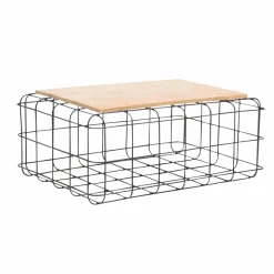 Table basse en bois de manguier et métal noir Madeline