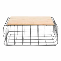 Table basse en bois de manguier et métal noir Madeline