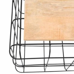 Table basse en bois de manguier et métal noir Madeline