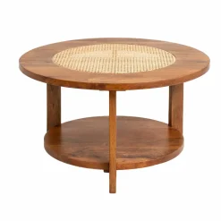 Table basse en bois de manguier et cannage Zuria