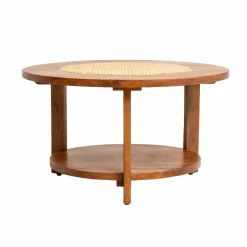 Table basse en bois de manguier et cannage Zuria