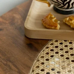 Table basse en bois de manguier et cannage Zuria