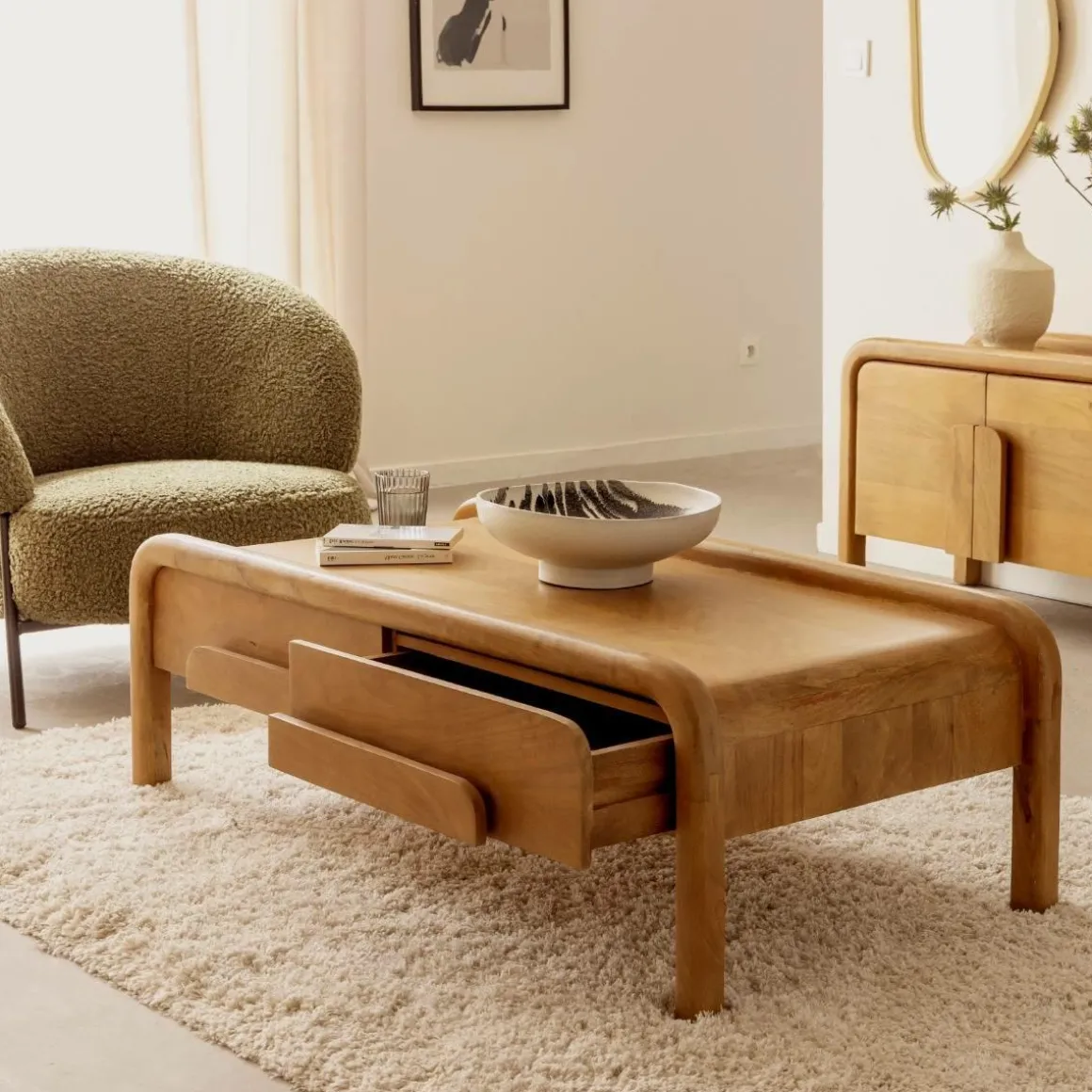 Table basse en bois de manguier Féodor