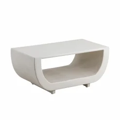Table basse en bois effet béton blanc Thomas