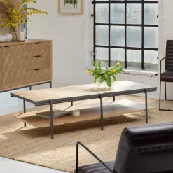Table basse en bois et métal Livia
