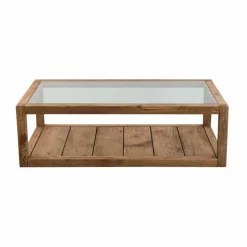 Table basse en bois recyclé et verre Blaise