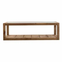 Table basse en bois recyclé et verre Blaise
