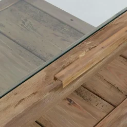 Table basse en bois recyclé et verre Blaise