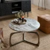 Table basse en marbre et métal Valou
