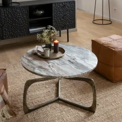 Table basse en marbre et métal Valou