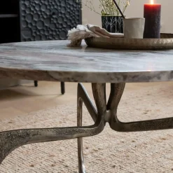 Table basse en marbre et métal Valou