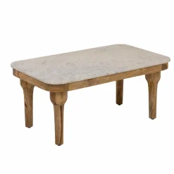 Table basse en marbre et en bois d'acacia Calix