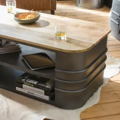 Table basse en métal et bois Locker