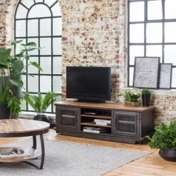 Table basse en métal et bois de manguier Jules