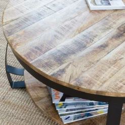 Table basse en métal et bois de manguier Jules