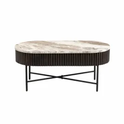 Table basse en métal et marbre Alfred