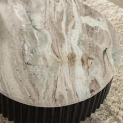 Table basse en métal et marbre Alfred