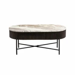 Table basse en métal et marbre Alfred