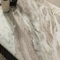 Table basse en métal et marbre Alfred