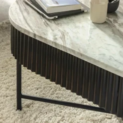 Table basse en métal et marbre Alfred