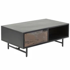 Table basse en métal noir Claudine