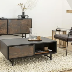 Table basse en métal noir Claudine
