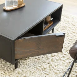 Table basse en métal noir Claudine