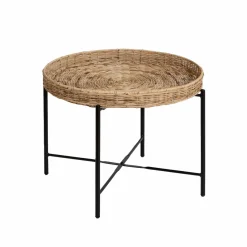 Table basse en rotin et métal Julie