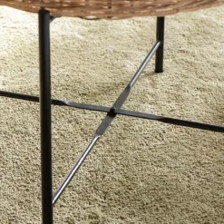 Table basse en rotin et métal Julie