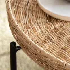 Table basse en rotin et métal Julie