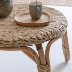 Table basse en rotin ronde Nohan