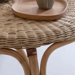 Table basse en rotin ronde Nohan