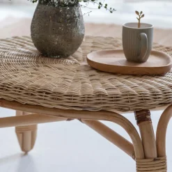 Table basse en rotin ronde Nohan