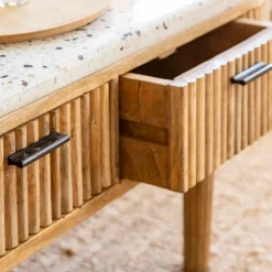 Table basse en terrazzo et bois de manguier Ambrine