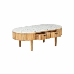 Table basse en terrazzo et bois de manguier Ambrine