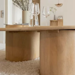 Table basse en vague en bois de manguier Silas