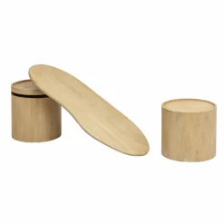 Table basse en vague en bois de manguier Silas