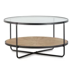 Table basse en verre et bois de sapin April