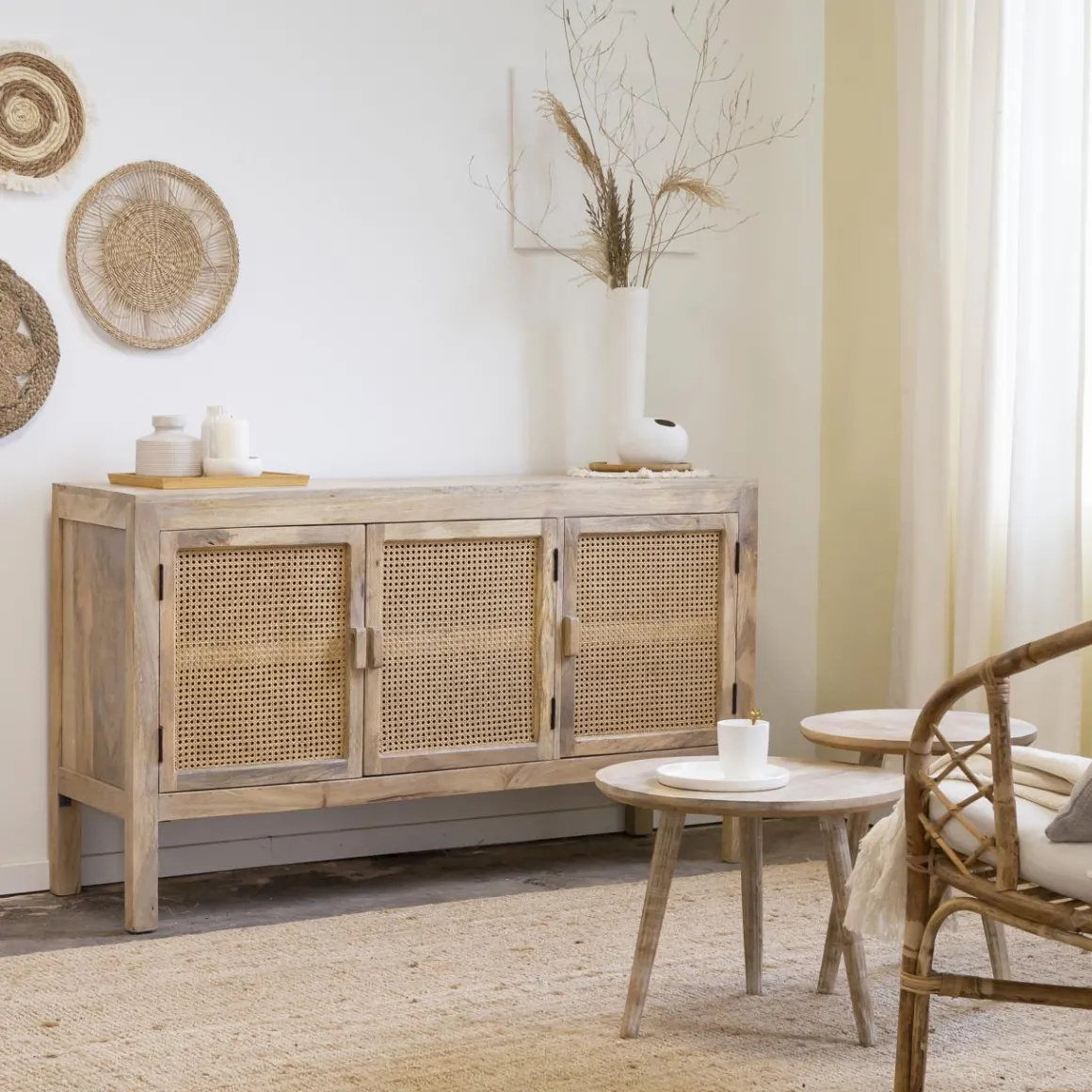 Table basse gigogne en bois de manguier Nala