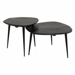 Table basse gigogne en bois de manguier noir Valério