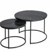 Table basse gigogne en marbre noir Joe