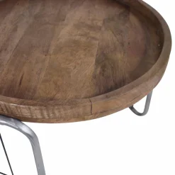 Table basse gigogne industrielle en métal gris Chiara